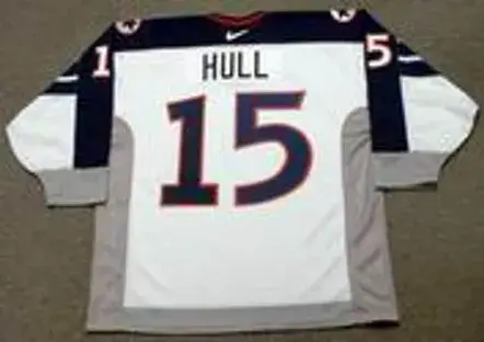 BRETT HULL 1998 USA Nike Olympic Throwback Hockey Jersey 