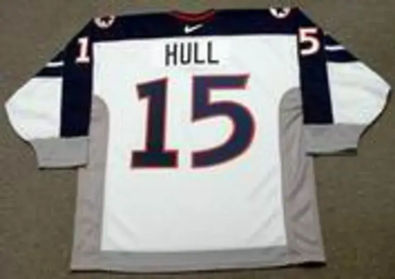 BRETT HULL 1998 USA Nike Olympic Throwback Hockey Jersey 