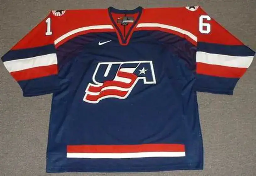 BRETT HULL 2002 USA Nike Olympic Throwback Hockey Jersey