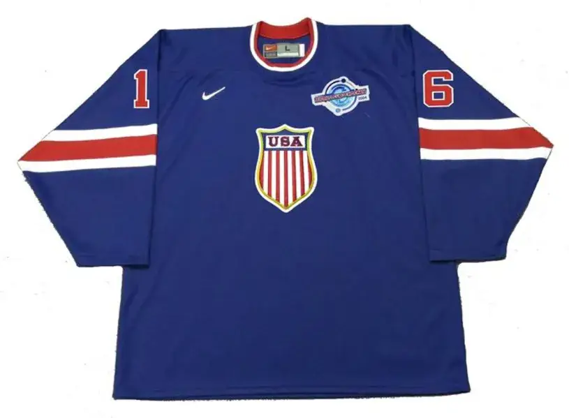 BRETT HULL 2004 “World Cup” USA Nike Throwback Hockey Jersey 