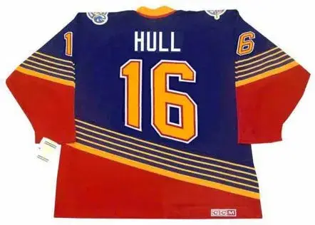 BRETT HULL St. Louis Blues 1995 Away CCM Throwback NHL Hockey Jersey 