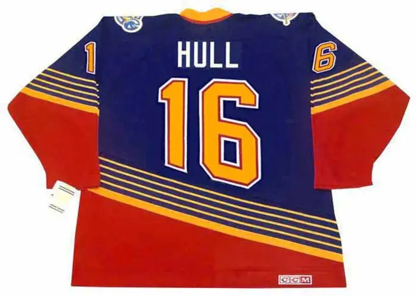 BRETT HULL St. Louis Blues 1995 Away CCM Throwback NHL Hockey Jersey 