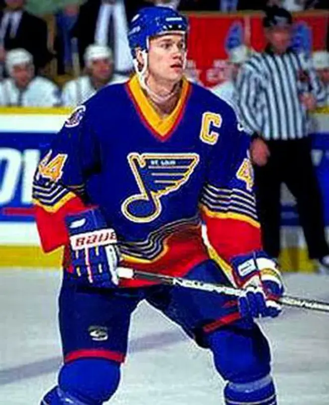 CHRIS PRONGER St. Louis Blues 1997 Away CCM NHL Vintage Throwback Jersey 