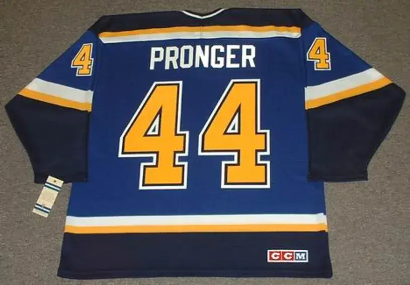 CHRIS PRONGER St. Louis Blues 2001 CCM Throwback Away NHL Hockey Jersey 