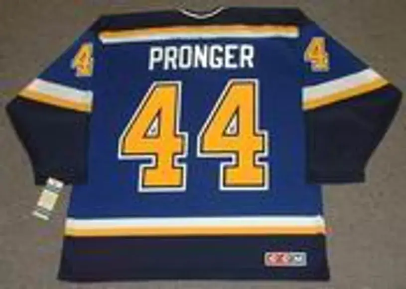 CHRIS PRONGER St. Louis Blues 2001 CCM Throwback Away NHL Hockey Jersey 