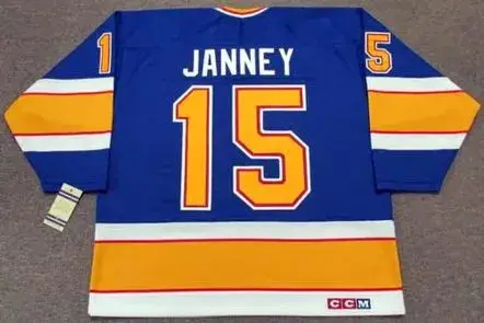 CRAIG JANNEY St. Louis Blues 1991 CCM Vintage Throwback NHL Hockey Jersey 
