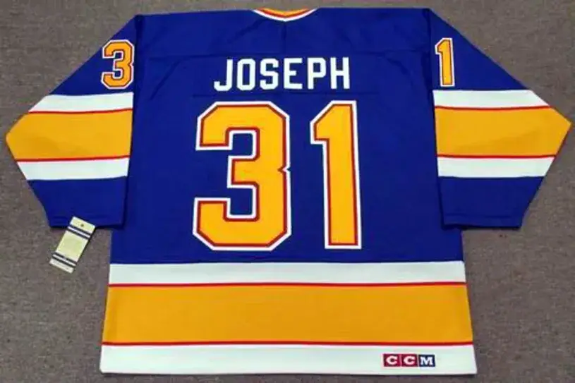CURTIS JOSEPH St. Louis Blues 1991 CCM Vintage Throwback NHL Hockey Jersey 