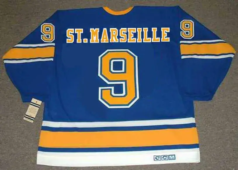 FRANK ST. MARSEILLE St. Louis Blues 1967 CCM Vintage Throwback NHL Hockey Jersey 