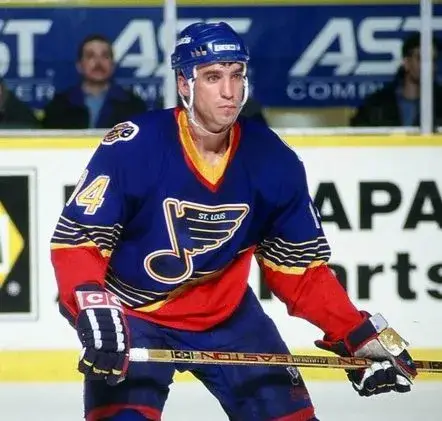 GEOFF COURTNALL St. Louis Blues 1997 Away CCM NHL Vintage Throwback Jersey 