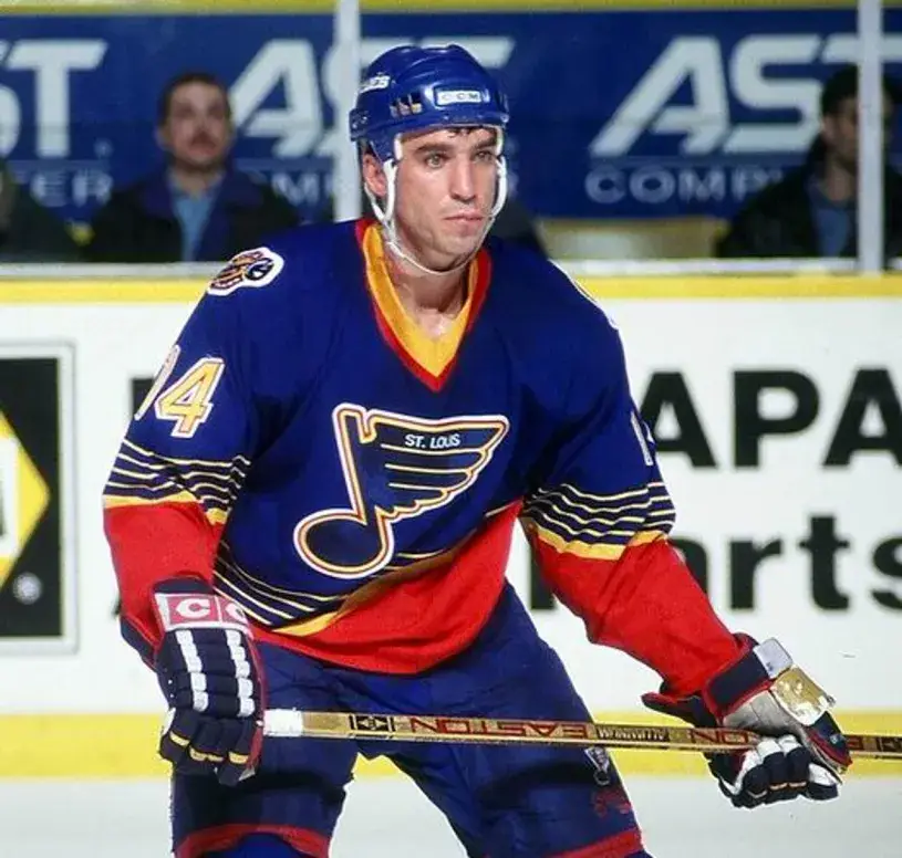 GEOFF COURTNALL St. Louis Blues 1997 Away CCM NHL Vintage Throwback Jersey 