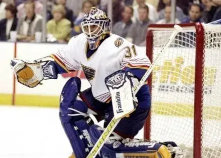 GRANT FUHR St. Louis Blues 1996 Home CCM NHL Vintage Throwback Jersey 