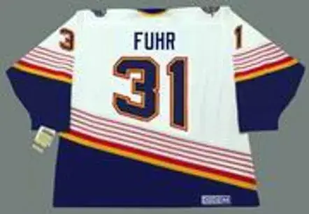 GRANT FUHR St. Louis Blues 1996 Home CCM NHL Vintage Throwback Jersey 