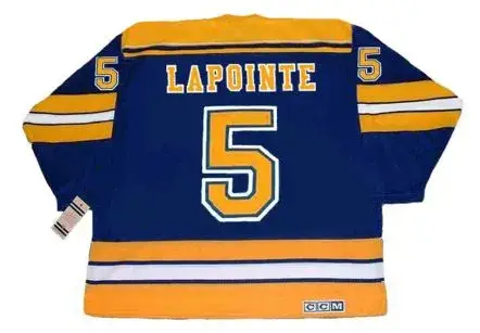 GUY LAPOINTE St. Louis Blues 1981 CCM Vintage Throwback NHL Hockey Jersey 