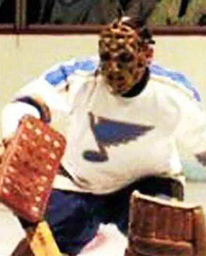 JACQUES PLANTE St. Louis Blues 1968 CCM Vintage Throwback Away NHL Hockey Jersey 