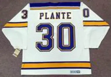 JACQUES PLANTE St. Louis Blues 1968 CCM Vintage Throwback Away NHL Hockey Jersey 