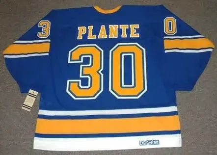 JACQUES PLANTE St. Louis Blues 1968 CCM Vintage Throwback NHL Hockey Jersey 