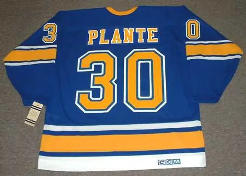 JACQUES PLANTE St. Louis Blues 1968 CCM Vintage Throwback NHL Hockey Jersey 