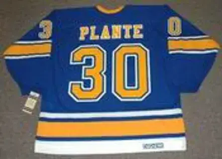 JACQUES PLANTE St. Louis Blues 1968 CCM Vintage Throwback NHL Hockey Jersey 