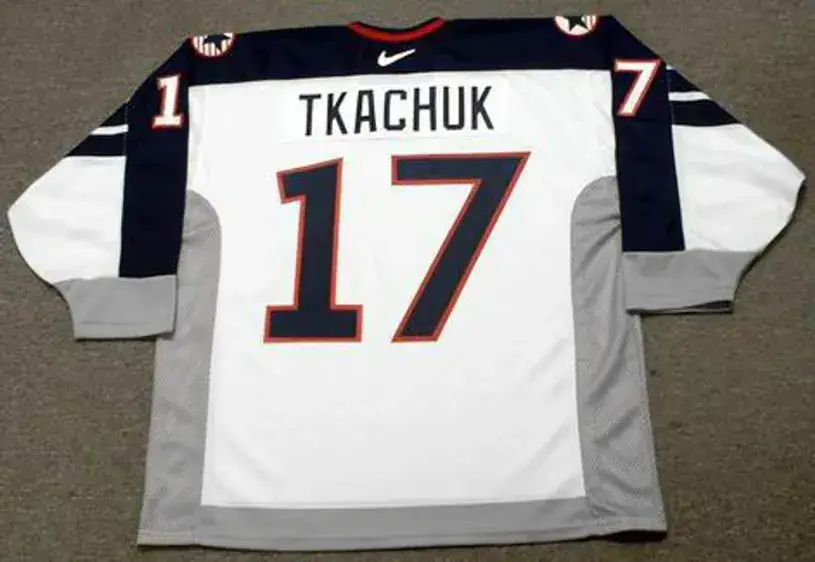 KEITH TKACHUK 1998 USA Nike Olympic Throwback Hockey Jersey 