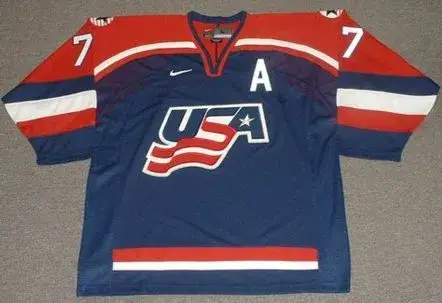 KEITH TKACHUK 2002 USA Nike Olympic Throwback Hockey Jersey