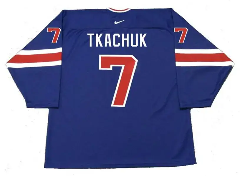KEITH TKACHUK 2004 “World Cup” USA Nike Throwback Hockey Jersey