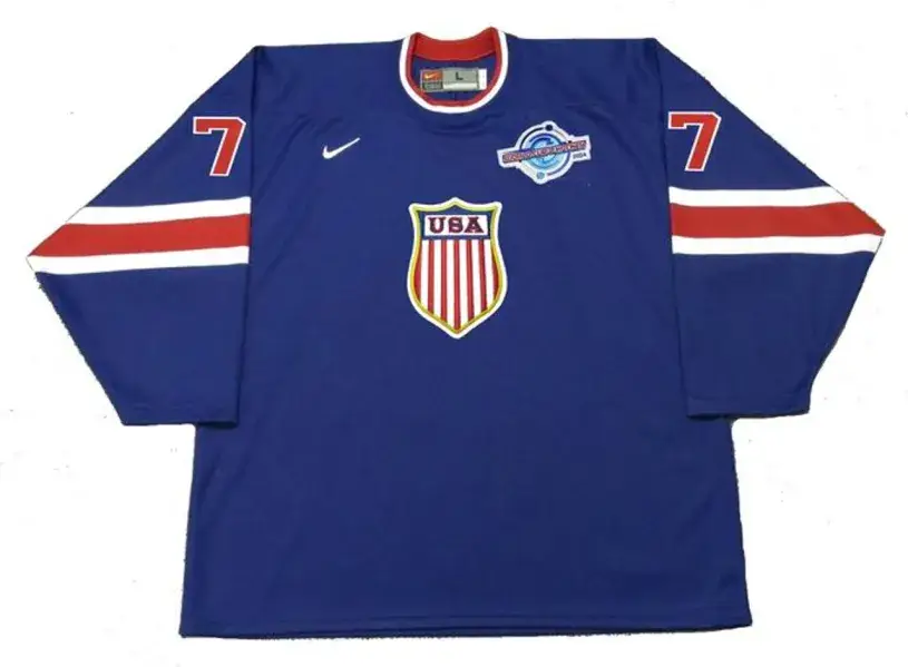 KEITH TKACHUK 2004 “World Cup” USA Nike Throwback Hockey Jersey 