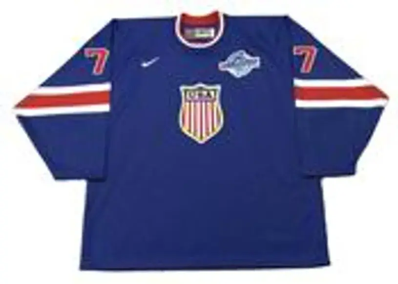 KEITH TKACHUK 2004 “World Cup” USA Nike Throwback Hockey Jersey 