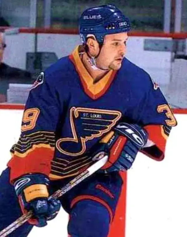 KELLY CHASE St. Louis Blues 1997 Away CCM NHL Vintage Throwback Jersey 