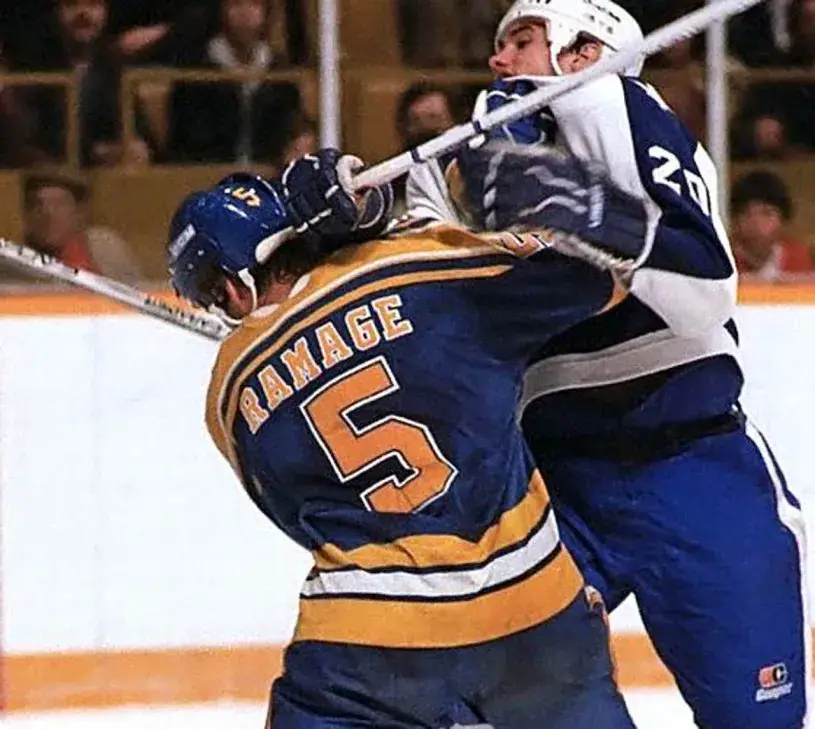 ROB RAMAGE St. Louis Blues 1983 CCM Vintage Throwback NHL Hockey Jersey 