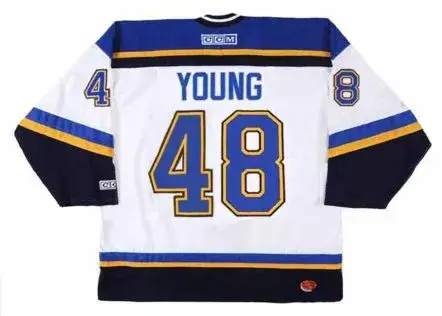 SCOTT YOUNG St. Louis Blues 1999 CCM Throwback Home NHL Hockey Jersey 