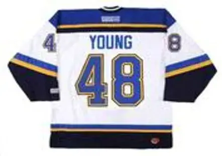 SCOTT YOUNG St. Louis Blues 1999 CCM Throwback Home NHL Hockey Jersey 