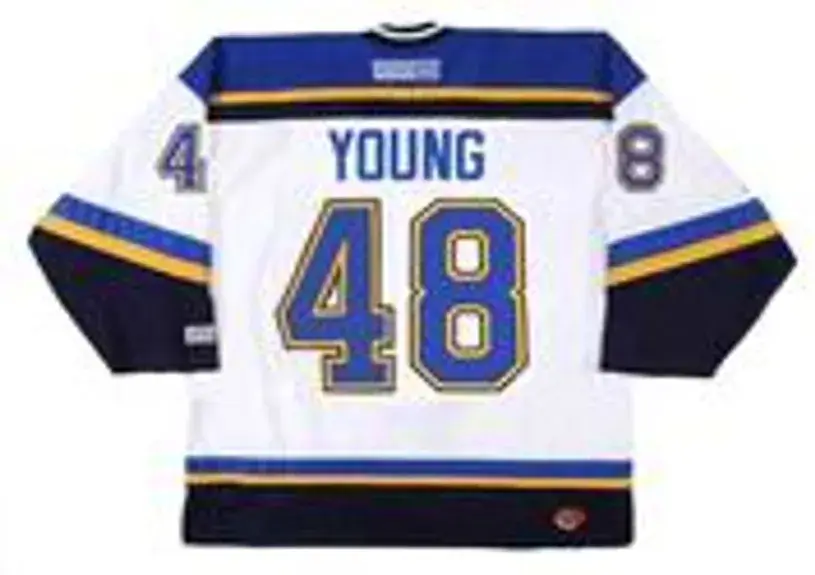 SCOTT YOUNG St. Louis Blues 1999 CCM Throwback Home NHL Hockey Jersey 