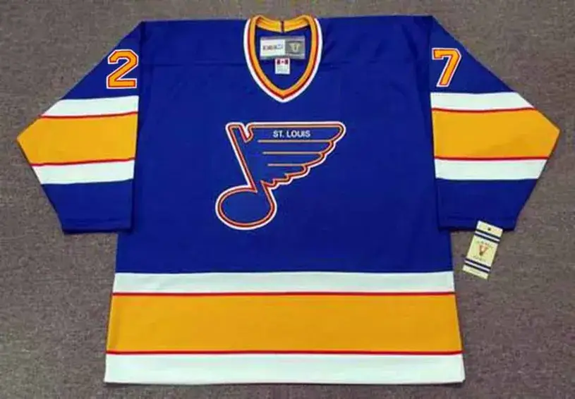 SERGIO MOMESSO St. Louis Blues 1989 CCM Vintage Throwback NHL Hockey Jersey
