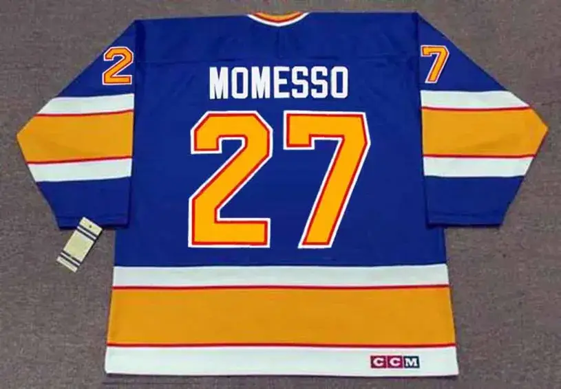 SERGIO MOMESSO St. Louis Blues 1989 CCM Vintage Throwback NHL Hockey Jersey 
