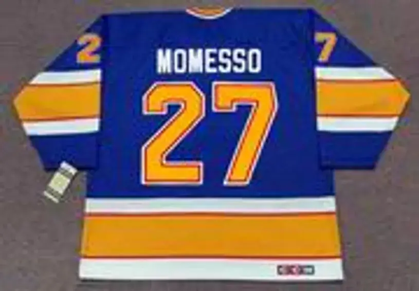 SERGIO MOMESSO St. Louis Blues 1989 CCM Vintage Throwback NHL Hockey Jersey 