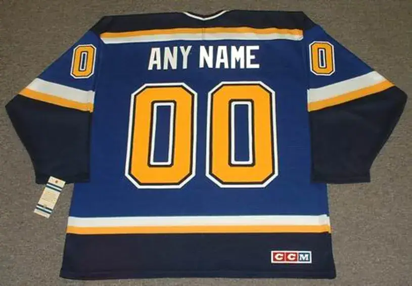 ST. LOUIS BLUES 1990’s CCM Throwback Away Jersey Customized “Any Name & Number(s)” 