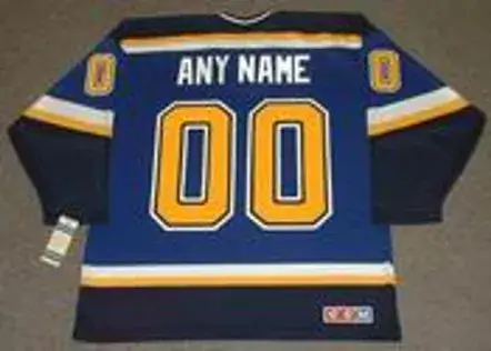 ST. LOUIS BLUES 1990’s CCM Throwback Away Jersey Customized “Any Name & Number(s)” 