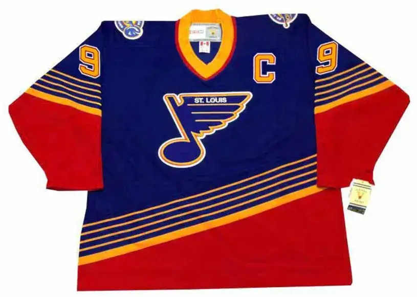 WAYNE GRETZKY St. Louis Blues 1996 Away CCM NHL Vintage Throwback Jersey