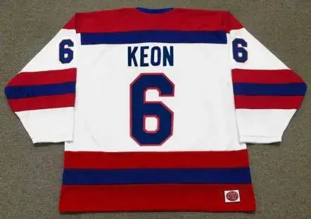 DAVE KEON Indianapolis Racers K1 1976 WHA Throwback Hockey Jersey 