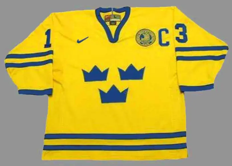 MATS SUNDIN 2002 Team Sweden Nike Olympic Throwback Hockey Jersey