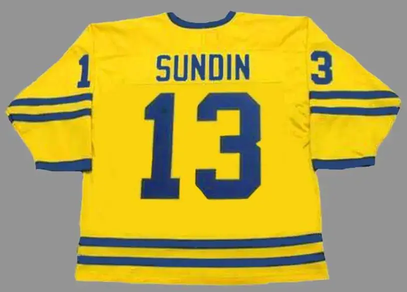 MATS SUNDIN 2002 Team Sweden Nike Olympic Throwback Hockey Jersey 