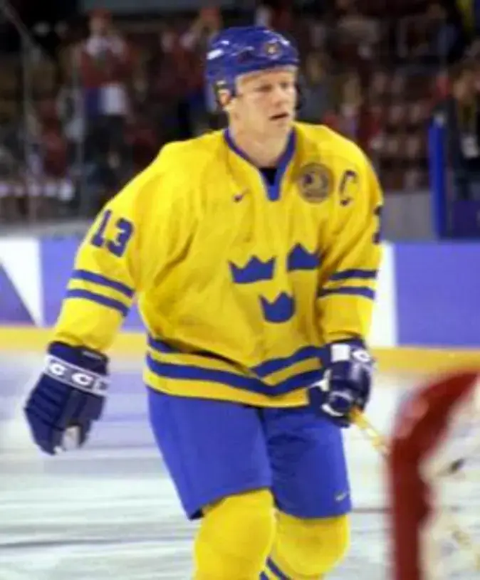 MATS SUNDIN 2002 Team Sweden Nike Olympic Throwback Hockey Jersey 