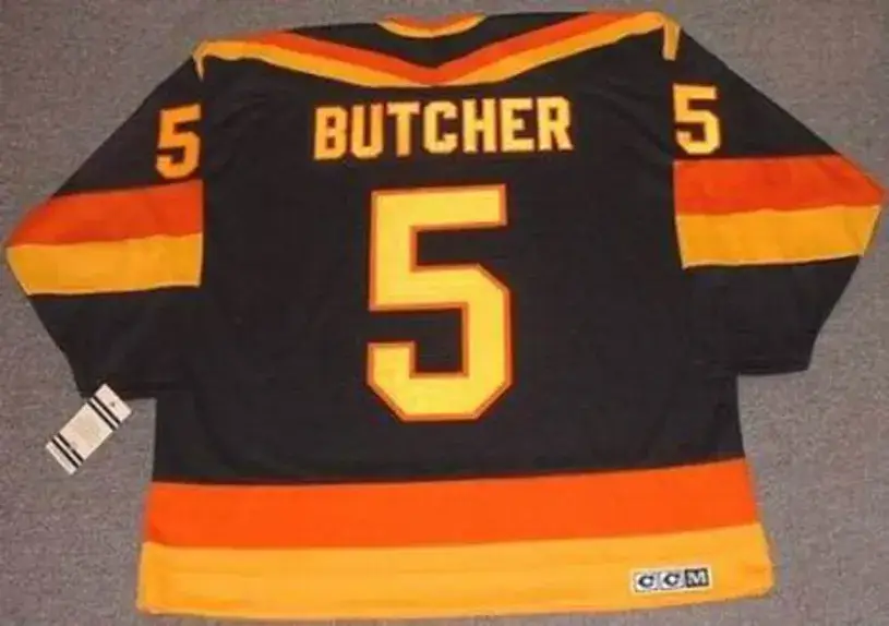 GARTH BUTCHER Vancouver Canucks 1987 CCM Vintage Throwback NHL Hockey Jersey 