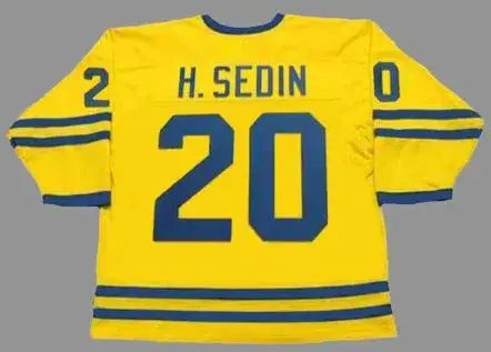 HENRIK SEDIN Team Sweden Nike Olympic Throwback Hockey Jersey 