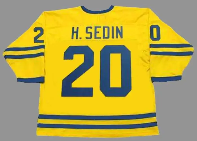 HENRIK SEDIN Team Sweden Nike Olympic Throwback Hockey Jersey 
