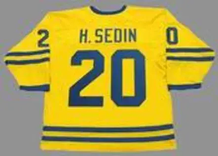 HENRIK SEDIN Team Sweden Nike Olympic Throwback Hockey Jersey 
