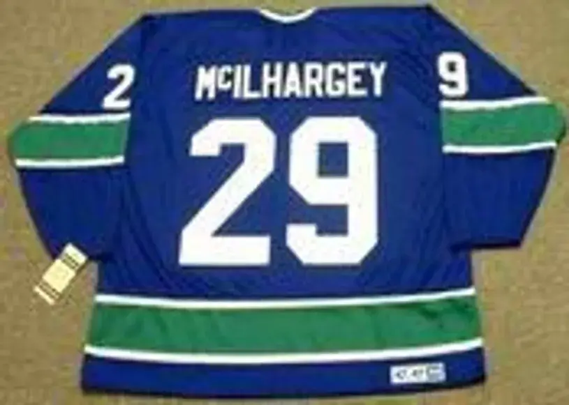 JACK McILHARGEY Vancouver Canucks 1976 CCM Vintage Throwback NHL Hockey Jersey 