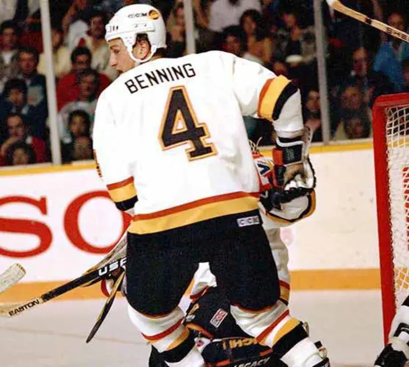 JIM BENNING Vancouver Canucks 1989 CCM Vintage Home NHL Hockey Jersey 