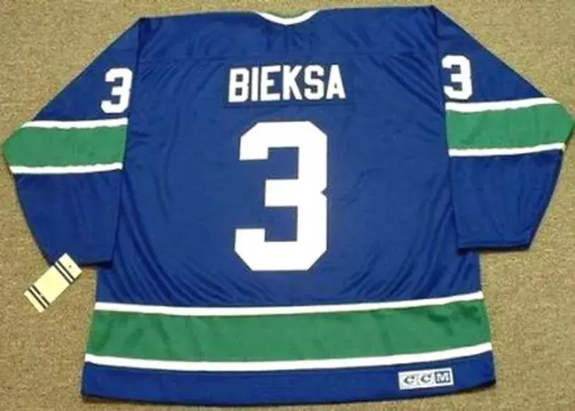 KEVIN BIEKSA Vancouver Canucks 1970’s CCM Vintage Throwback NHL Hockey Jersey 