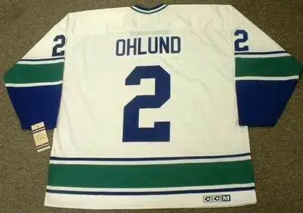 MATTIAS OHLUND Vancouver Canucks 1970’s CCM Vintage Throwback Away NHL Jersey 